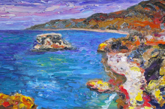 Морской каменистый берег. 2008. Холст, масло. 53х90